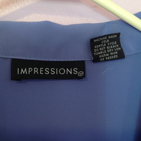 IMPRESSIONS women's V neck blouse sz 24 Purple - Picture 6 of 6